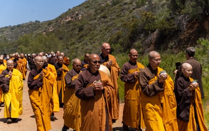 Monks on a walk